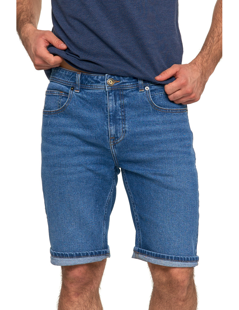 Szorty męskie - Krótkie spodenki męskie jeansowe granatowe JEANS - produkt moraj.pl 1
