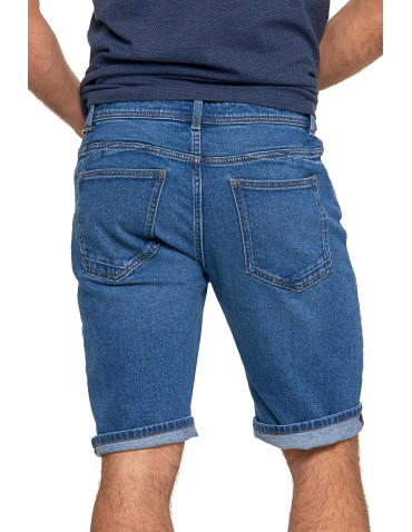 Szorty męskie - Krótkie spodenki męskie jeansowe granatowe JEANS - produkt 4