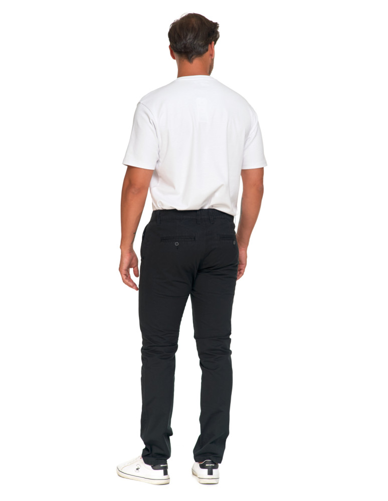 Spodnie męskie - Spodnie męskie chinosy materiałowe CZARNY  - produkt moraj.pl 3