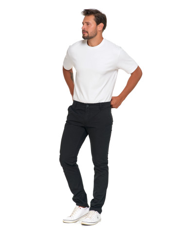 Spodnie męskie - Spodnie męskie chinosy materiałowe CZARNY - produkt 4