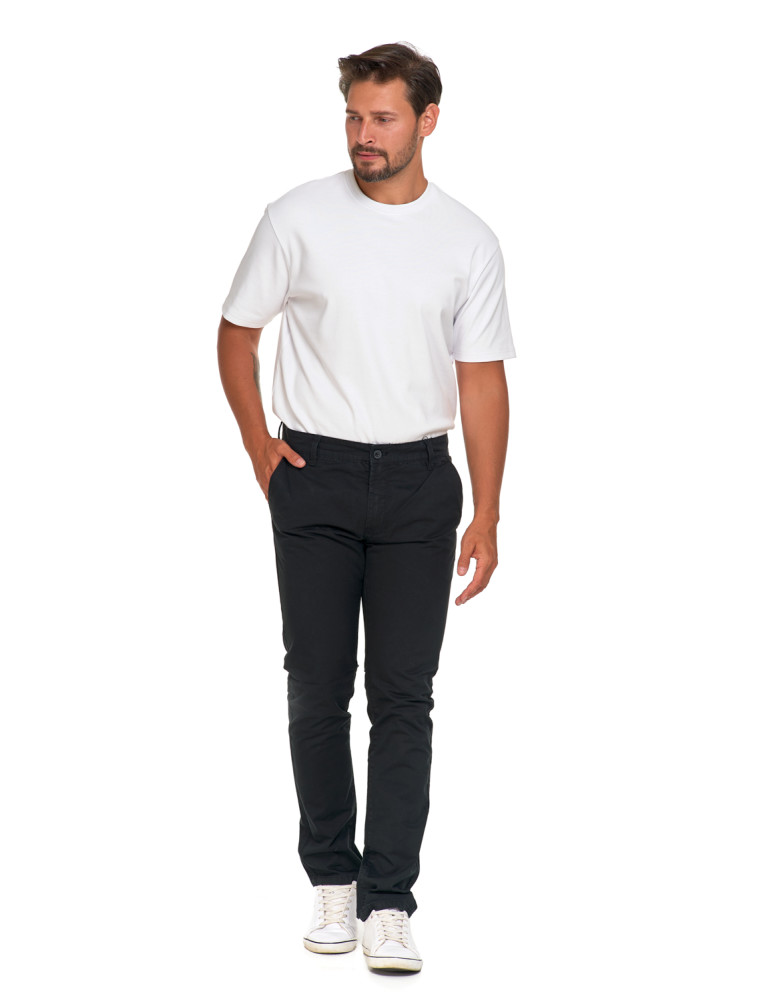 Spodnie męskie - Spodnie męskie chinosy materiałowe CZARNY  - produkt moraj.pl 5