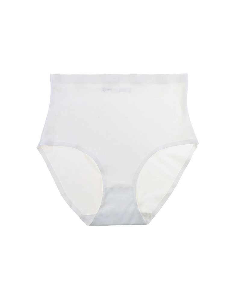 Majtki figi - Majtki bezszwowe z wysokim stanem laserowo cięte plus size BIAŁY  - produkt moraj.pl 3