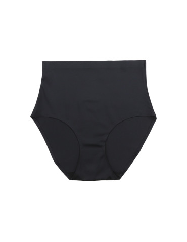 Majtki figi - Majtki bezszwowe z wysokim stanem laserowo cięte plus size CZARNY - produkt 1