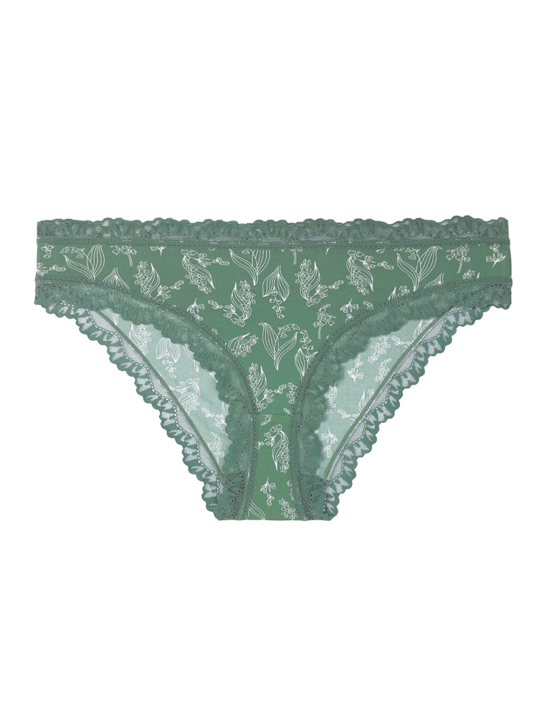 Majtki figi - Majtki figi damskie drobny roślinny wzór z koronką 2-pak WIELOKOLOROWY - produkt moraj.pl 12