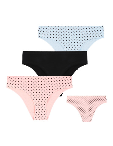 Majtki figi - Majtki damskie bawełniane bez gumki klasyczne 6-pak WIELOKOLOROWY - produkt 6