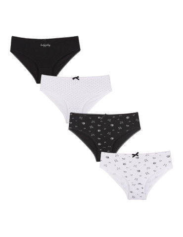 Figi damskie bikini bawełniane w drobne wzory 4-pak