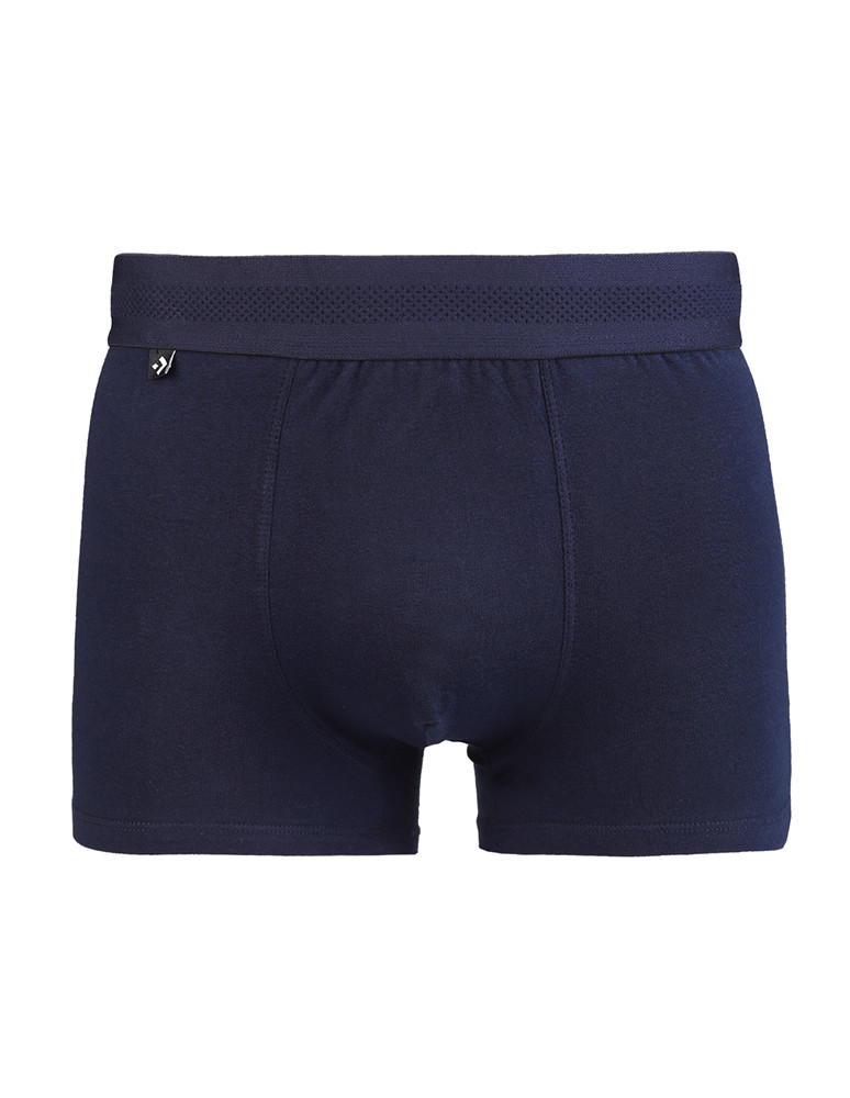 Bokserki dopasowane - Majtki bokserki męskie bawełniane gładkie klasyczne GRANATOWY - produkt moraj.pl 1