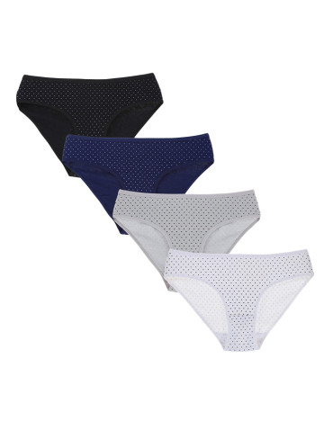 Majtki figi damskie bawełniane w kropki 4-pak