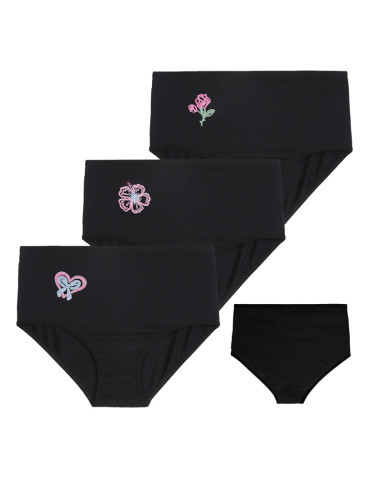 Majtki figi - Majtki figi damskie z wysokim stanem Plus Size 3-pak CZARNY - produkt 1