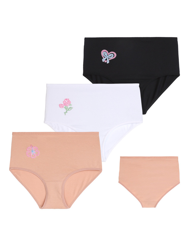 Majtki figi - Majtki figi damskie z wysokim stanem Plus Size 3-pak WIELOKOLOROWY - produkt moraj.pl 1