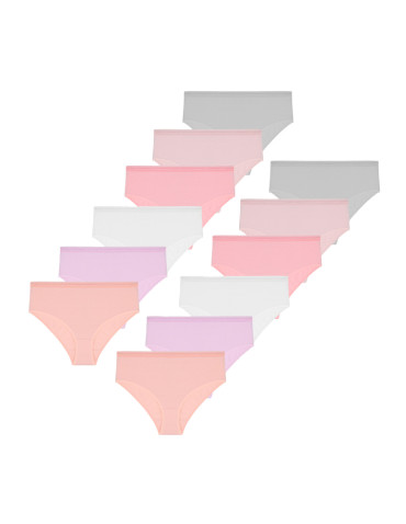 Majtki damskie figi bikini pastelowe z ozdobną gumką 12-pak