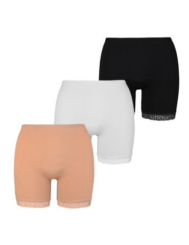 Majtki damskie reformy szorty nogawki z koronką 3-pak