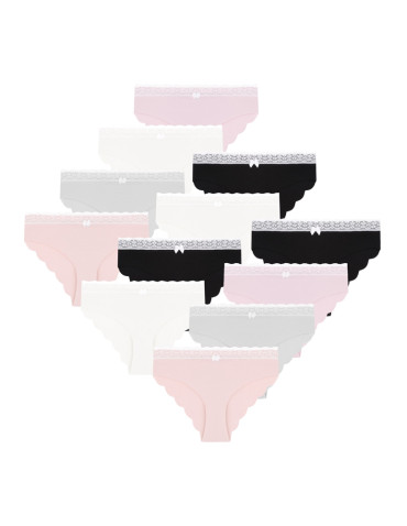 Majtki damskie figi bikini laserowo cięte z koronką 12-pak
