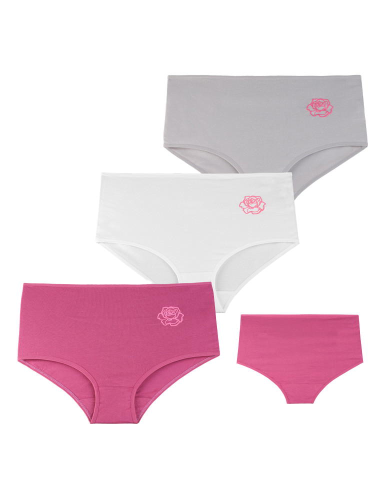 Majtki figi damskie bawełniane z wysokim stanem 3-pak WZÓR 1