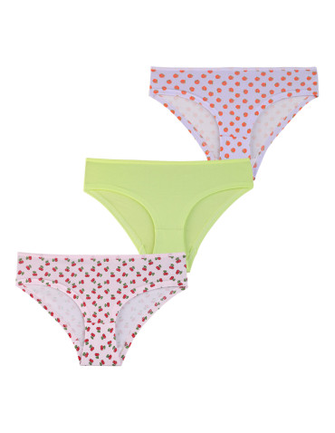 Majtki figi damskie bawełniane brzoskwinia i wisienki 3-pak