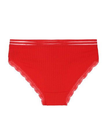 Majtki figi damskie prążek z wykończeniem koronkowym 4-pak  - produkt 2