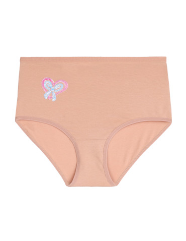 Majtki figi - Majtki damskie figi z wysokim stanem bawełniane 3-pak BEŻOWY - produkt 4