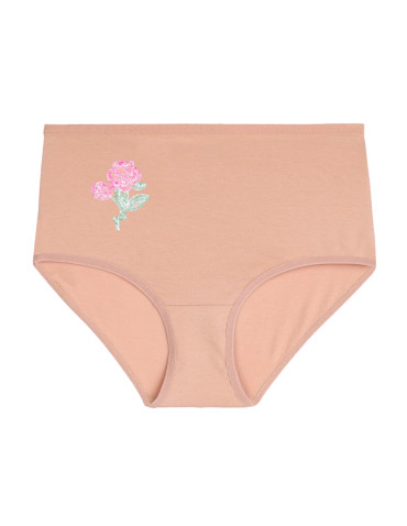 Majtki figi - Majtki figi damskie z wysokim stanem Plus Size 3-pak BEŻOWY - produkt 3