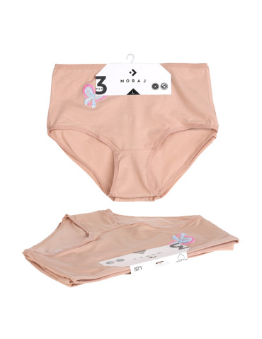 Majtki figi - Majtki figi damskie z wysokim stanem Plus Size 3-pak BEŻOWY - produkt 6