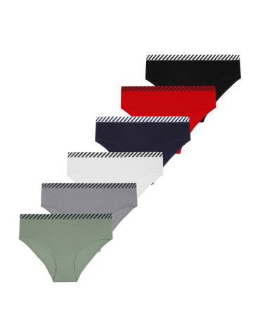 Majtki figi damskie bawełniane z gumką w pasie 6-pak