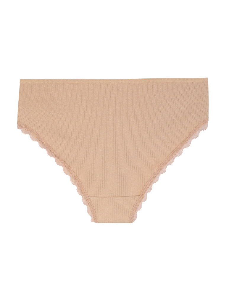 Majtki figi - Majtki figi damskie bawełniane w prążek z koronką 6-pak WIELOKOLOROWY - produkt moraj.pl 2