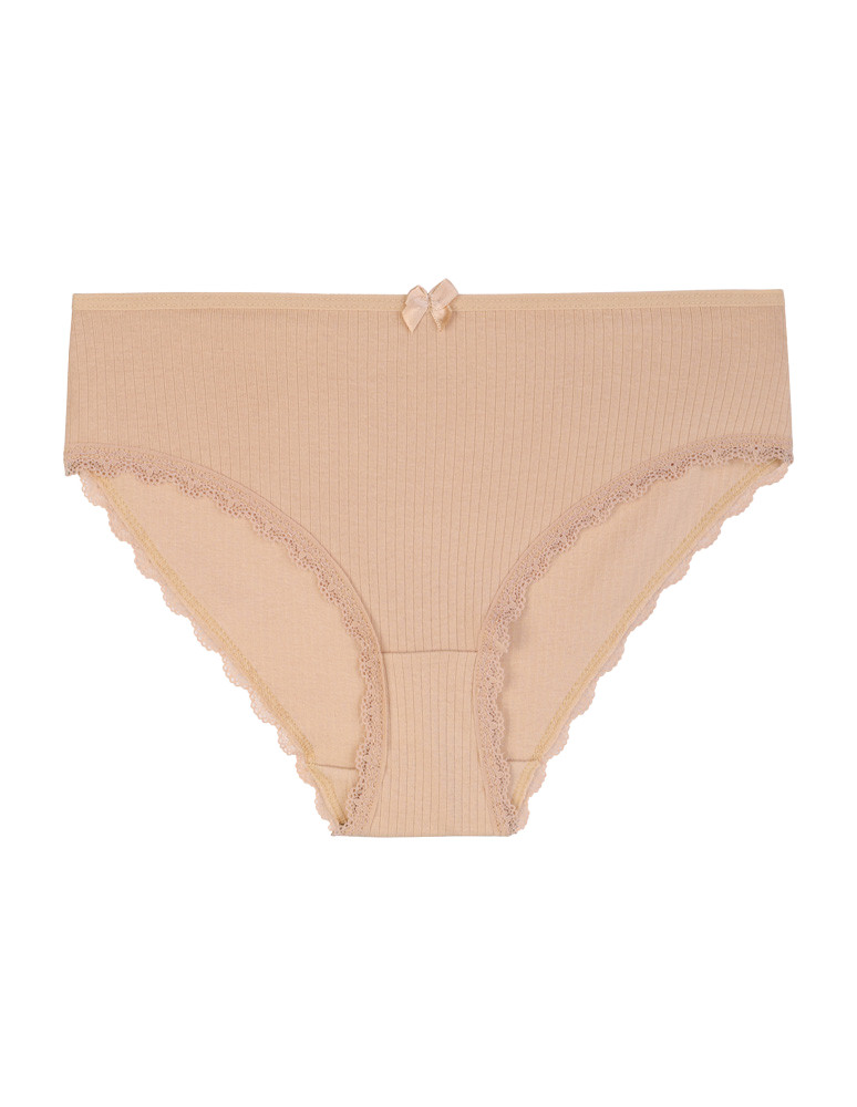 Majtki figi - Majtki figi damskie bawełniane w prążek z koronką 6-pak WIELOKOLOROWY - produkt moraj.pl 3