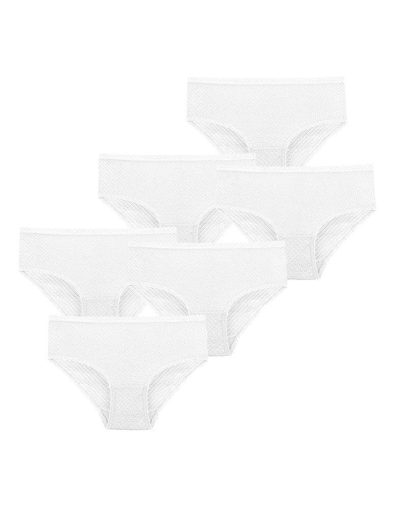 Białe majtki figi damskie 100% bawełna 6-pak BIAŁY