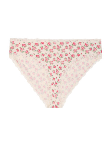 Majtki figi - Majtki figi damskie bawełniane w kwiaty z koronką 3-pak WIELOKOLOROWY - produkt 5