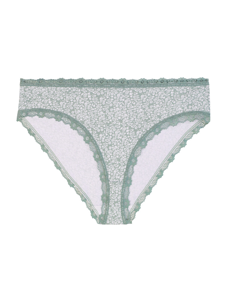 Majtki figi - Majtki damskie figi bawełniane kwiatowy wzór z koronką 3-pak WIELOKOLOROWY - produkt moraj.pl 3