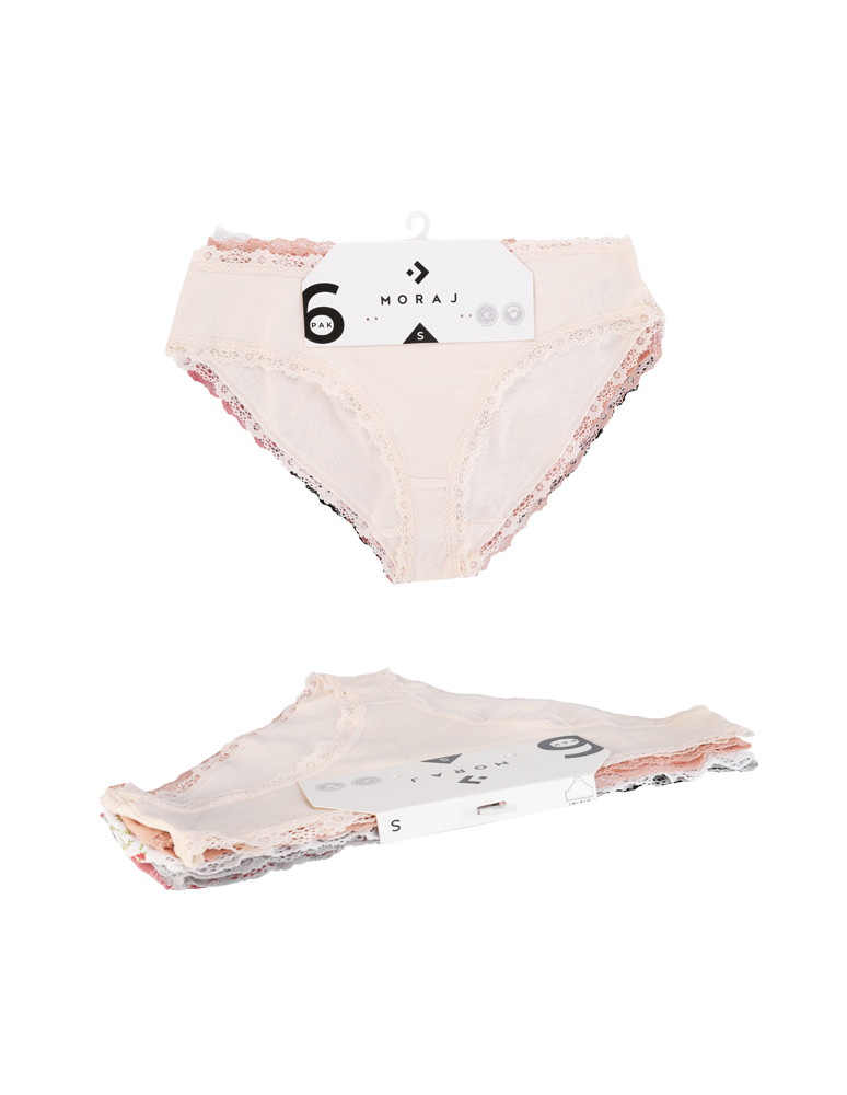 Majtki figi - Majtki damskie figi bikini bawełniane z koronką 6-pak WIELOKOLOROWY  - produkt moraj.pl 9