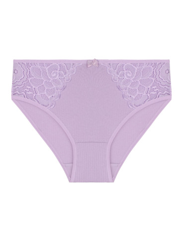 Majtki figi - Majtki damskie figi prążkowane z koronkowym zdobieniem 5-pak WIELOKOLOROWY - produkt 3