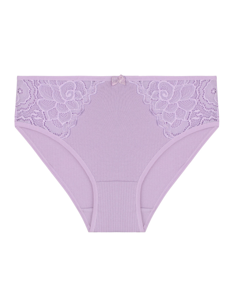 Majtki figi - Majtki damskie figi prążkowane z koronkowym zdobieniem 5-pak WIELOKOLOROWY - produkt moraj.pl 3