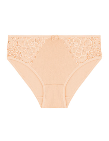 Majtki figi - Majtki damskie figi prążkowane z koronkowym zdobieniem 5-pak WIELOKOLOROWY - produkt 4