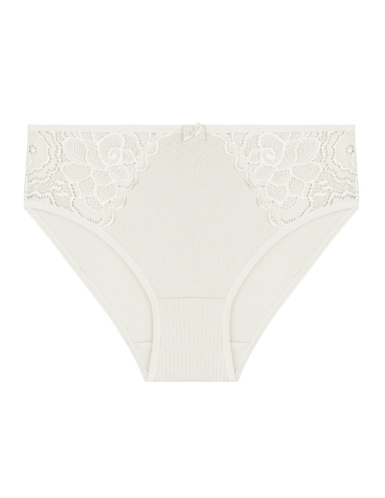 Majtki figi - Majtki damskie figi prążkowane z koronkowym zdobieniem 5-pak WIELOKOLOROWY - produkt moraj.pl 6