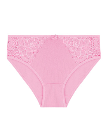 Majtki figi - Majtki damskie figi prążkowane z koronkowym zdobieniem 5-pak WIELOKOLOROWY - produkt 7