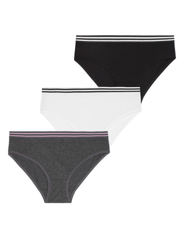 Majtki figi damskie bawełniane z gumką w pasie 3-pak