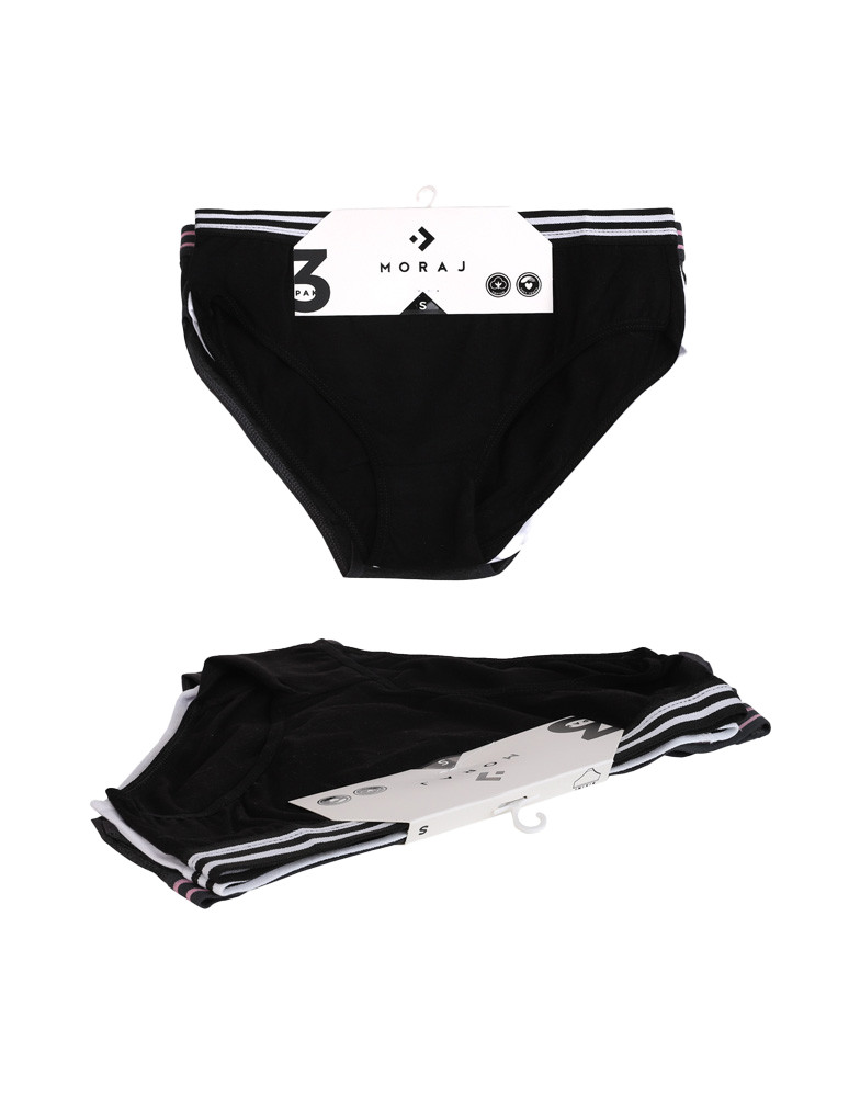 Majtki figi - Majtki figi damskie bawełniane z gumką w pasie 3-pak WIELOKOLOROWY  - produkt moraj.pl 6