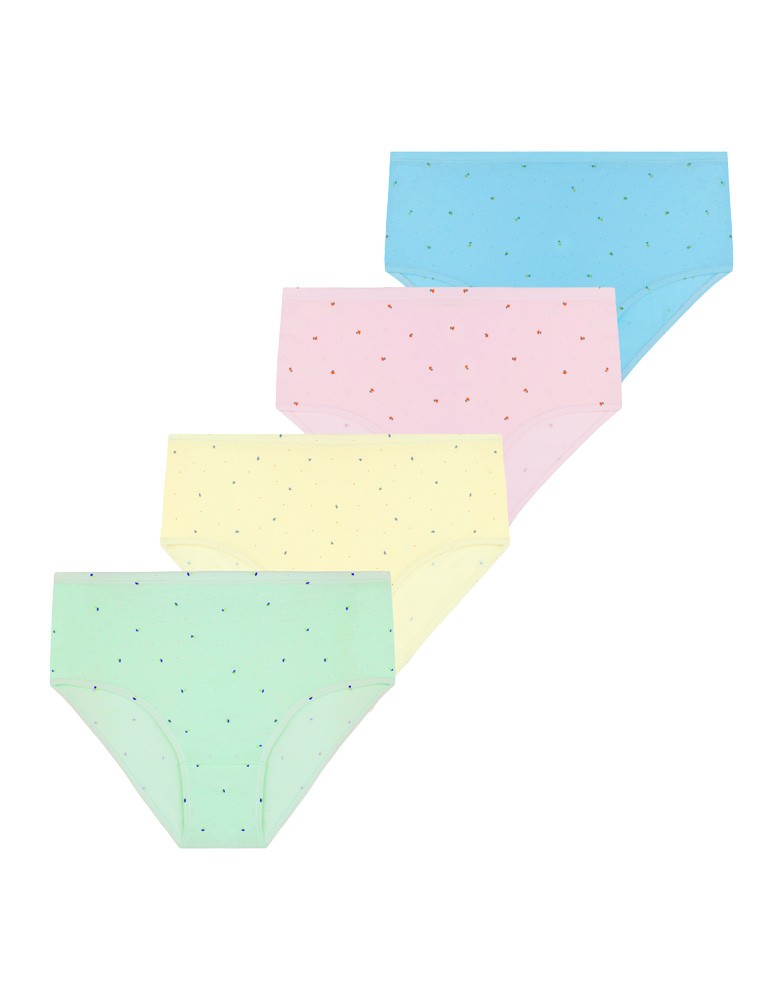 Bawełniane majtki figi klasyczne plus size 4-pak WIELOKOLOROWY