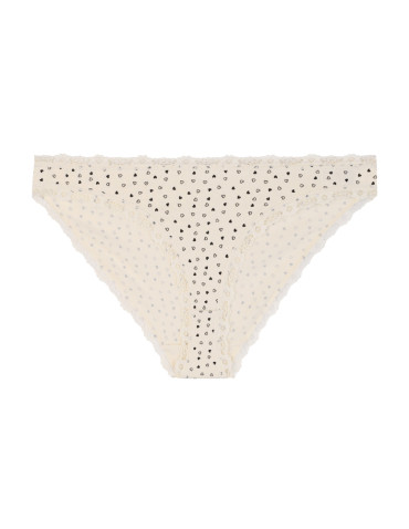 Majtki figi - Majtki damskie figi mini bikini w serduszka z koronką 3-pak WIELOKOLOROWY - produkt 3