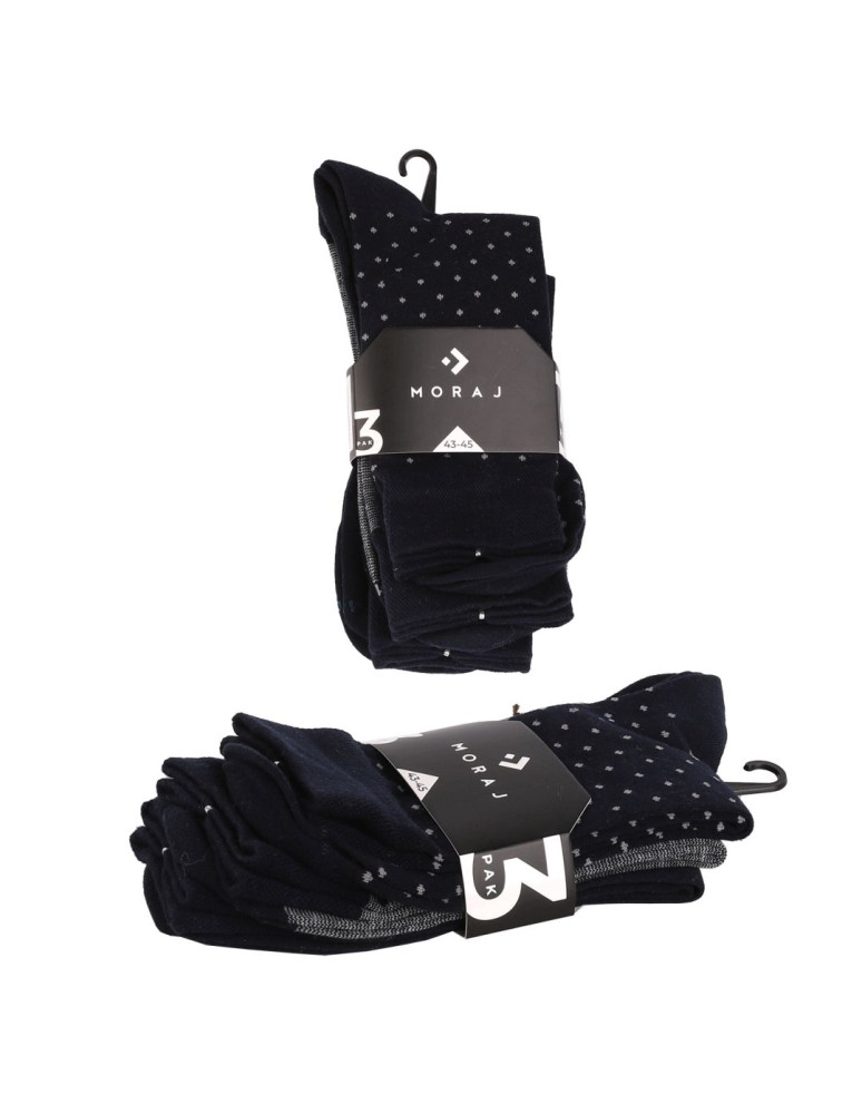 MĘŻCZYZNA - Skarpety męskie bawełniane długie w klasyczne wzory 3-pak WIELOKOLOROWY  - produkt moraj.pl 2