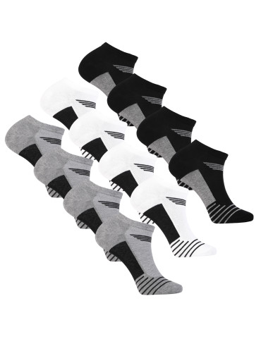 Skarpetki stopki męskie bawełniane klasyczne w paski 12-pak