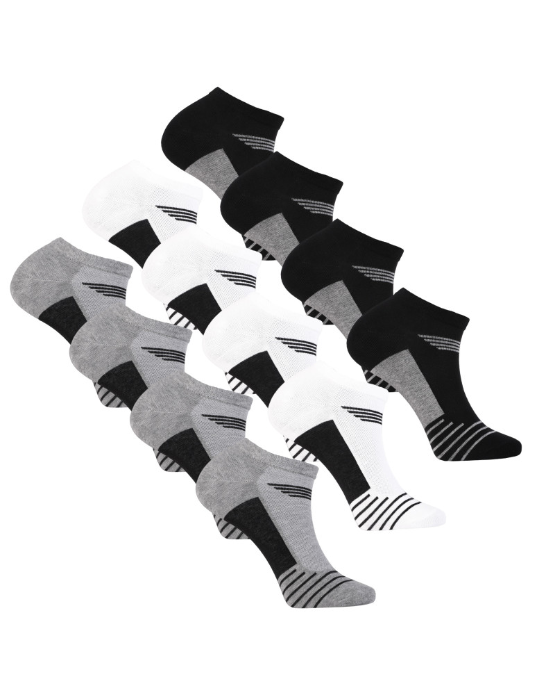 Stopki - Skarpetki stopki męskie bawełniane klasyczne w paski 12-pak WIELOKOLOROWY - produkt moraj.pl 1