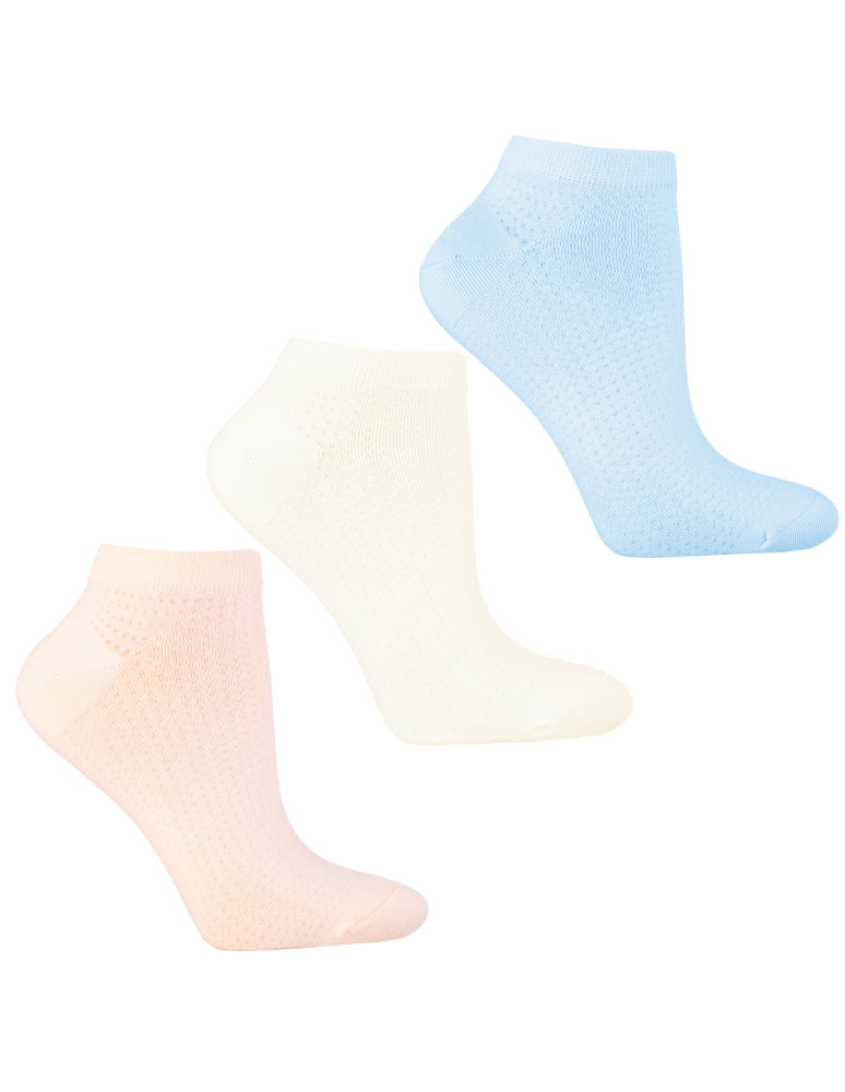 Stopki damskie - Skarpetki stopki damskie pastelowe 3-pak WIELOKOLOROWY - produkt moraj.pl 1