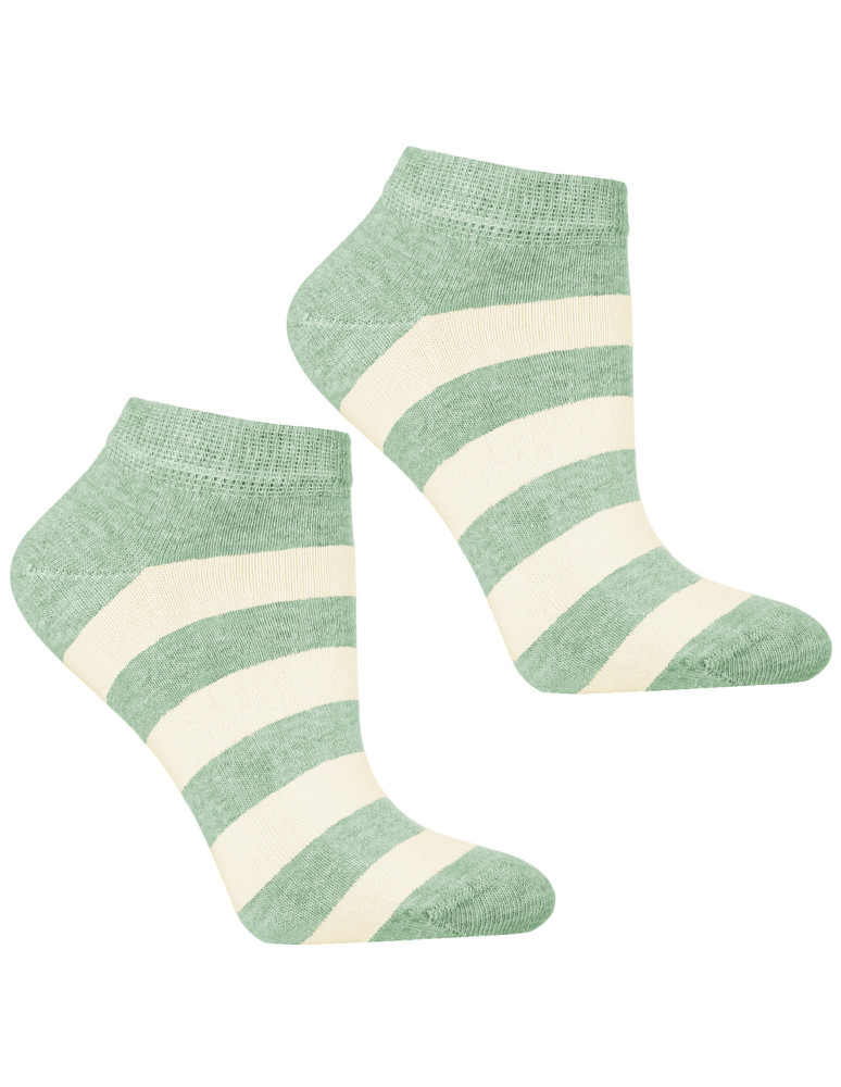Stopki damskie - Skarpetki stopki damskie w kolorowe paski 3-pak WIELOKOLOROWY  - produkt moraj.pl 2