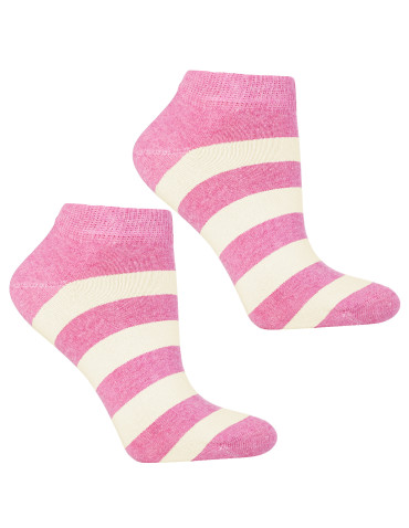 Stopki damskie - Skarpetki stopki damskie w kolorowe paski 3-pak WIELOKOLOROWY - produkt 3