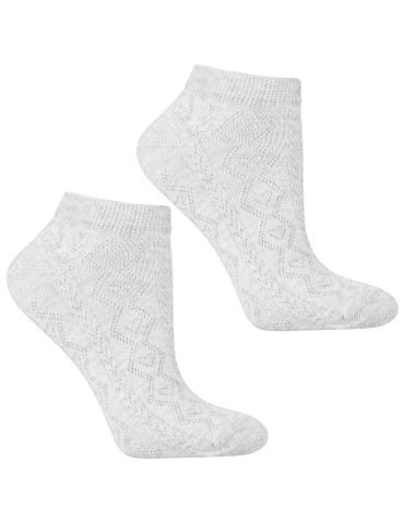 Skarpetki stopki damskie w ażurkowy wzór 3-pak - produkt 2