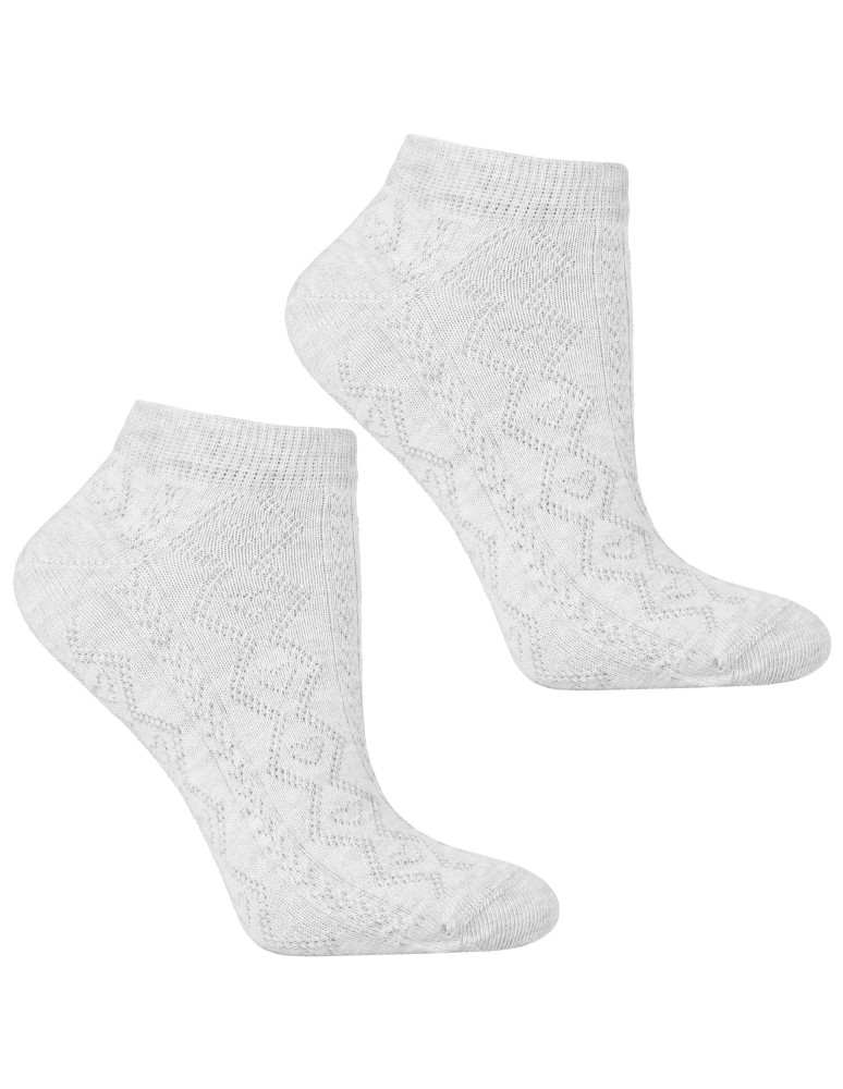 Stopki damskie - Skarpetki stopki damskie w ażurkowy wzór 3-pak WIELOKOLOROWY - produkt moraj.pl 2