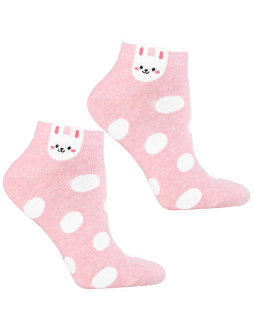 Stopki damskie - Skarpetki stopki damskie z uroczym motywem króliczka 3-pak WIELOKOLOROWY - produkt 3