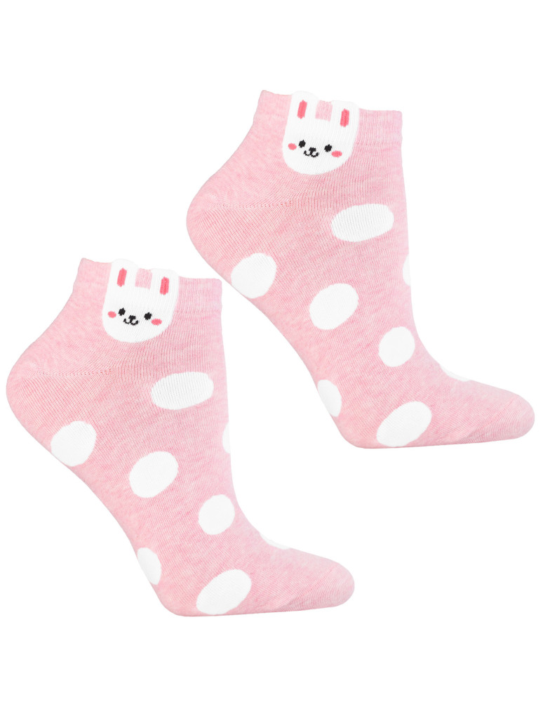 Stopki damskie - Skarpetki stopki damskie z uroczym motywem króliczka 3-pak WIELOKOLOROWY - produkt moraj.pl 3