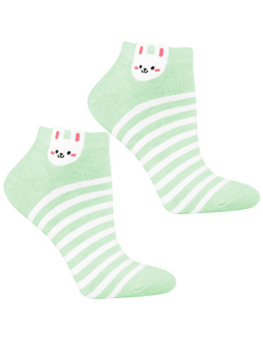 Stopki damskie - Skarpetki stopki damskie z uroczym motywem króliczka 3-pak WIELOKOLOROWY - produkt 4